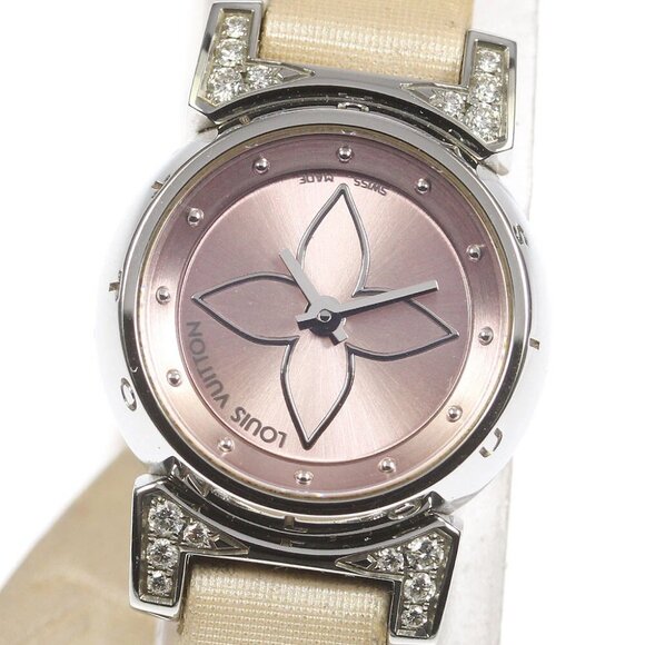 LOUIS VUITTON Tambour Viju Q151P Trip Luco Ild Rug Diamond QZ LadiesWatch_ - Picture 1 of 12